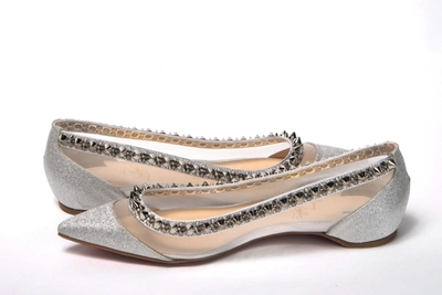 Christian Louboutin Silver Flat Point Toe Shoe In Silver