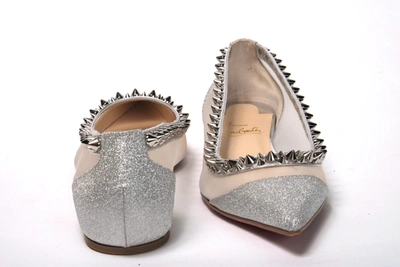 Christian Louboutin Silver Flat Point Toe Shoe In Silver