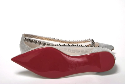 Christian Louboutin Silver Flat Point Toe Shoe In Silver