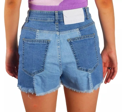 Shop Comme Des Fuckdown Chic Raw Hem Denim Women's Shorts In Blue