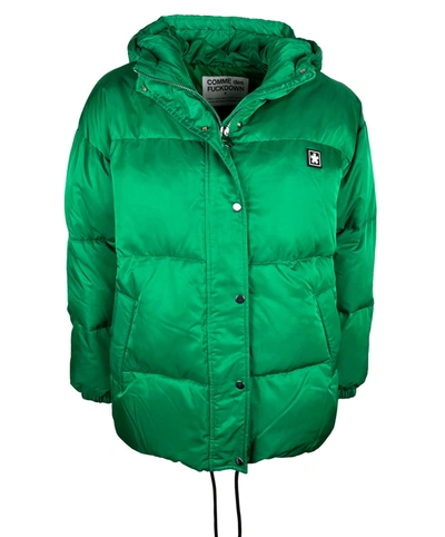 Shop Comme Des Fuckdown Chic Padded Down Jacket With Women's Hood In Green