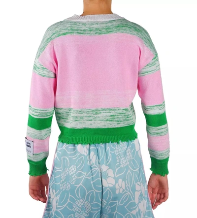 Shop Comme Des Fuckdown Pink Viscose Blend Crewneck Statement Women's Sweater