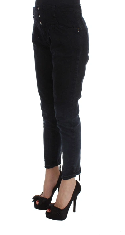 Costume National C'n'c  Cotton Slim Fit Cropped Jeans In Black