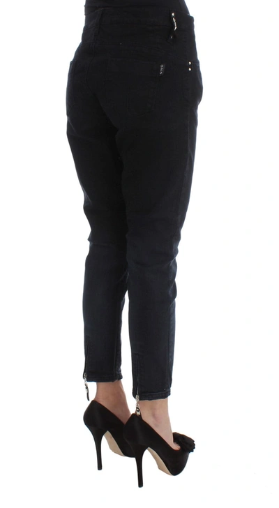 Costume National C'n'c  Cotton Slim Fit Cropped Jeans In Black