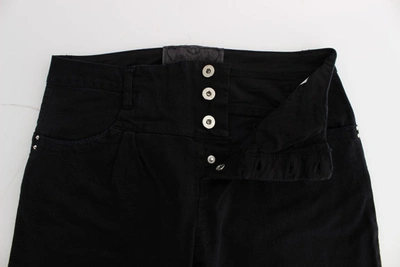 Costume National C'n'c  Cotton Slim Fit Cropped Jeans In Black