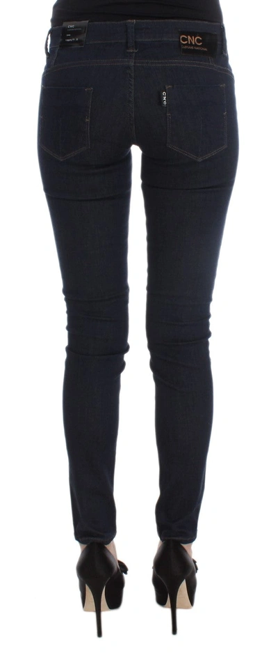 Costume National C'n'c   Cotton Blend Slim Fit Jeans In Blue