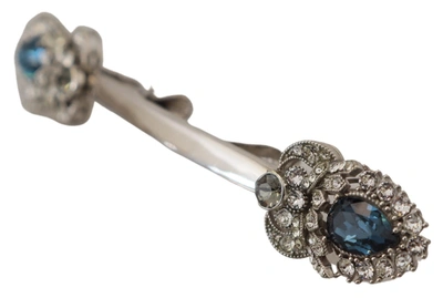 Shop Dolce & Gabbana 925 Sterling Silver Crystals Pin Collar Men's Brooch