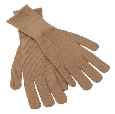 Shop Dolce & Gabbana Elegant Beige Cashmere Winter Men's Gloves