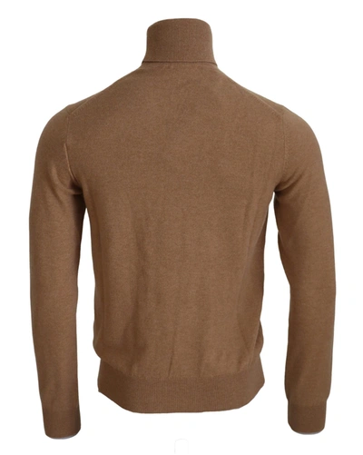 Shop Dolce & Gabbana Beige Cashmere Turtleneck Pullover Men's Sweater