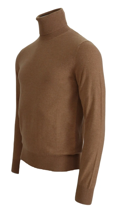 Shop Dolce & Gabbana Beige Cashmere Turtleneck Pullover Men's Sweater