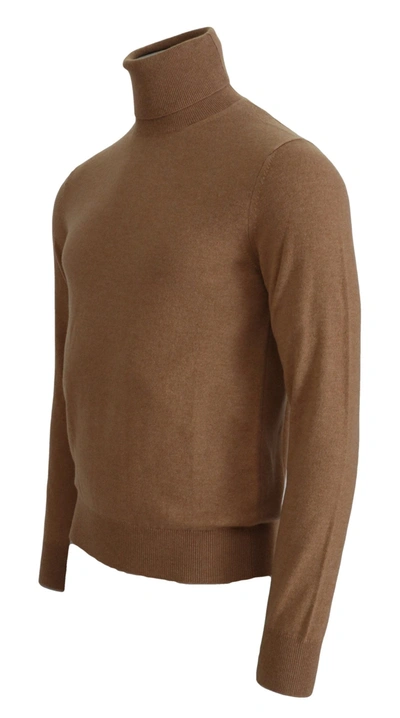 Dolce & Gabbana Beige Cashmere Turtleneck Pullover Men's Sweater In Beige