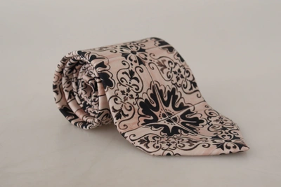 Shop Dolce & Gabbana Stunning Silk Gentleman's Tie In Rich Men's Brown In Beige