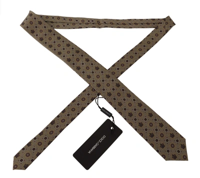 Shop Dolce & Gabbana Beige Fantasy Print Silk Adjustable Neckmen's Accessory Men's Tie