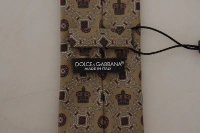 Shop Dolce & Gabbana Beige Fantasy Print Silk Adjustable Neckmen's Accessory Men's Tie
