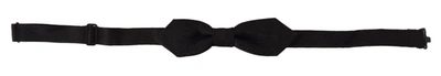 Shop Dolce & Gabbana Elegant Black Silk Bow Men's Tie