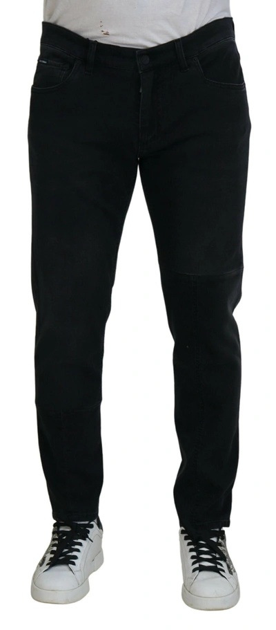 Shop Dolce & Gabbana Chic Black Skinny Denim Men's Jeans