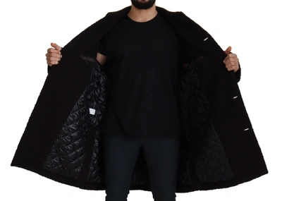 Dolce & Gabbana Black Alpaca Button Down Trench Coat Jacket In Black