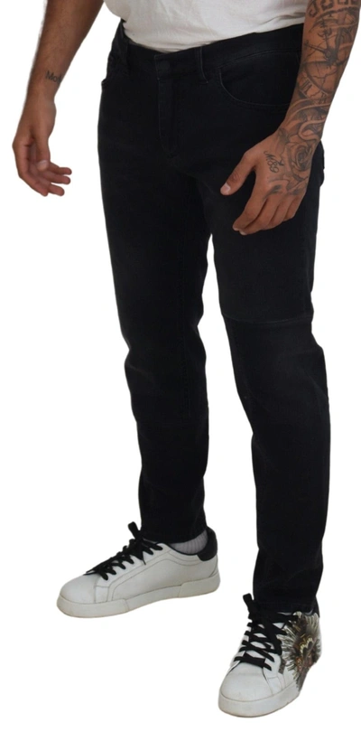 Shop Dolce & Gabbana Chic Black Skinny Denim Men's Jeans