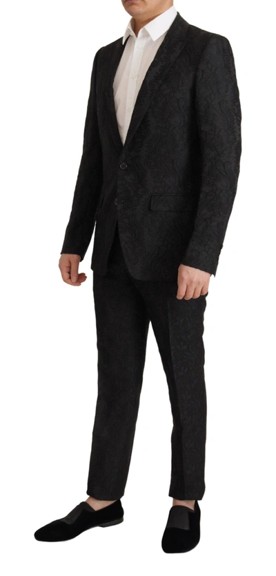 Shop Dolce & Gabbana Glittering Black Martini Suit Men's Set