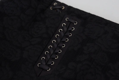 Shop Dolce & Gabbana Elegant Black High-waist Silk-lined Women's Skirt