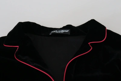 Dolce & Gabbana Black Button Belted Blazer Viscose Jacket In Black