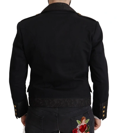 Shop Dolce & Gabbana Elegant Black Double Breasted Men's Jacket
