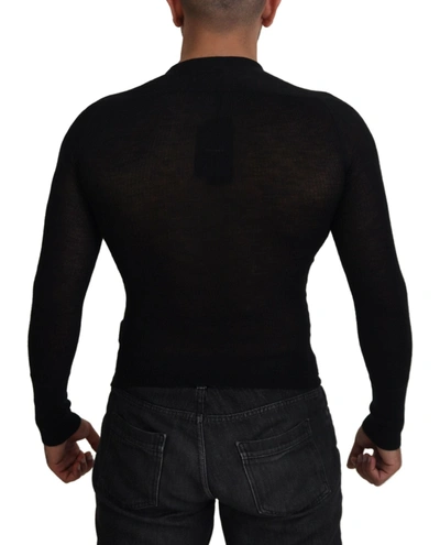 Dolce & Gabbana Black Cashmere Crew Neck Pullover Sweater In Black