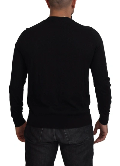 Shop Dolce & Gabbana Elegant Black Cashmere Cardigan Men's Sweater