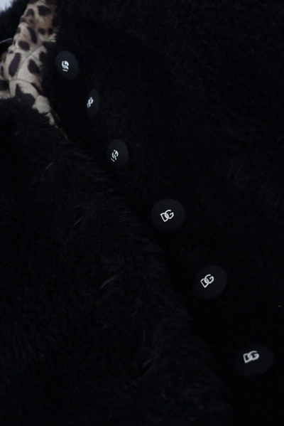 Dolce & Gabbana Black Cashmere Blend Faux Fur Coat Jacket In Black