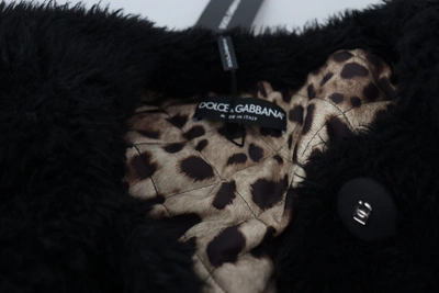 Dolce & Gabbana Black Cashmere Blend Faux Fur Coat Jacket In Black