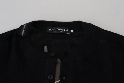 Dolce & Gabbana Black Cashmere Crew Neck Pullover Sweater In Black