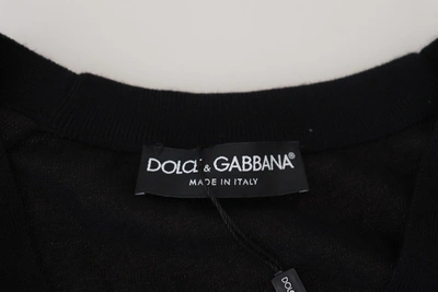 Shop Dolce & Gabbana Elegant Black Cashmere Cardigan Men's Sweater