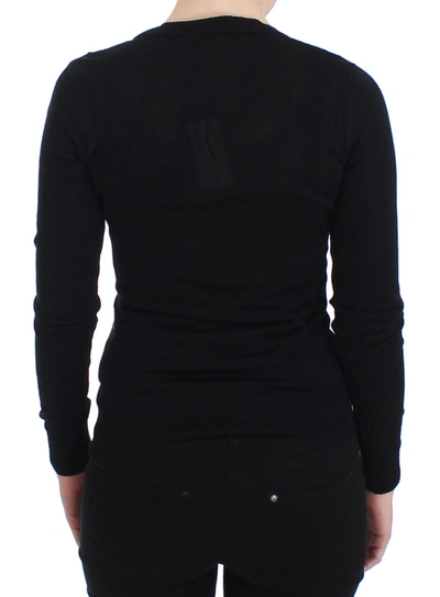 Shop Dolce & Gabbana Elegant Black Deep Crewneck Women's Sweater