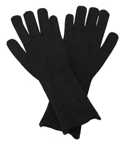 Shop Dolce & Gabbana Elegant Silk Blend Winter Men's Gloves In Black