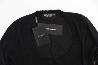 Shop Dolce & Gabbana Elegant Black Deep Crewneck Women's Sweater