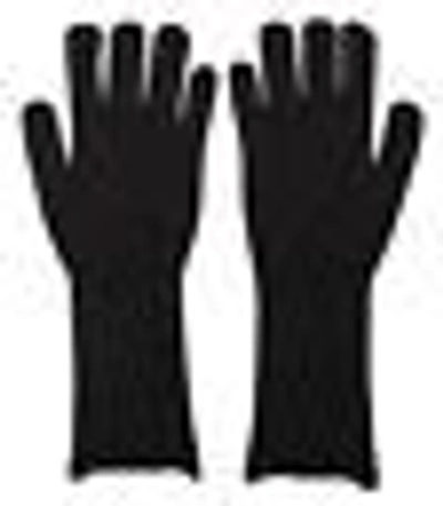 Shop Dolce & Gabbana Elegant Silk Blend Winter Men's Gloves In Black