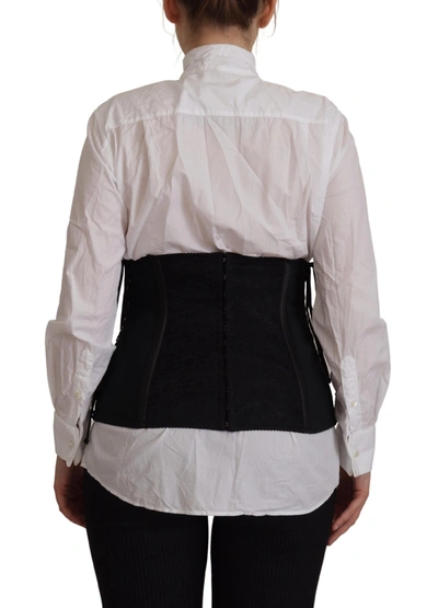 Dolce & Gabbana Elegant Black Corset Waist Strap Top In Black