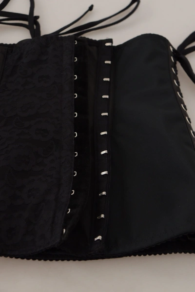 Dolce & Gabbana Elegant Black Corset Waist Strap Top In Black