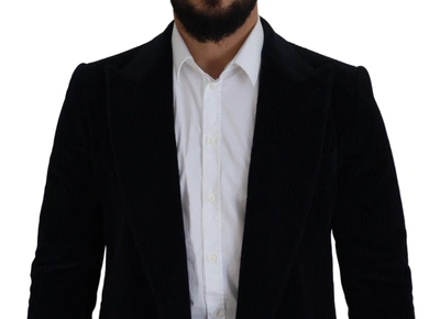 Dolce & Gabbana Black Single Breasted Formal Wool Blazer In Black