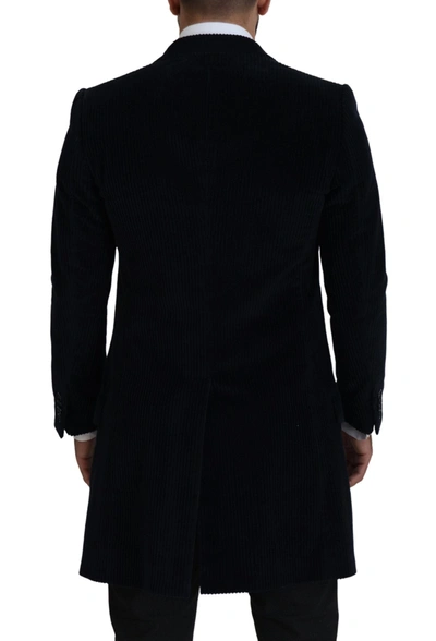 Shop Dolce & Gabbana Elegant Black Cotton Long Cardigan Men's Jacket