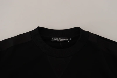 Shop Dolce & Gabbana Elegant Crewneck Cotton Blend Men's Sweater In Black