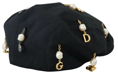 Shop Dolce & Gabbana Elegant Black Cotton Newsboy Men's Hat
