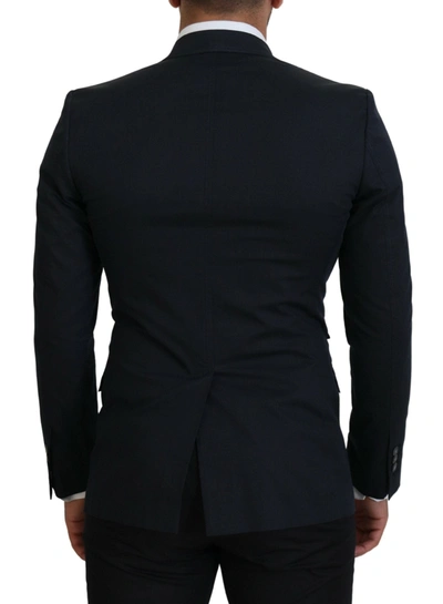 Shop Dolce & Gabbana Chic Blue Single Breasted Formal Men's Blazer In Black