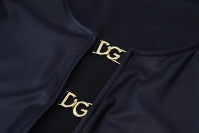 Dolce & Gabbana Elegant Black 3/4 Sleeve Top With Gold Detailing In Black
