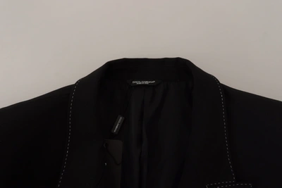 Dolce & Gabbana Black Double Breasted Coat Blazer Jacket In Black