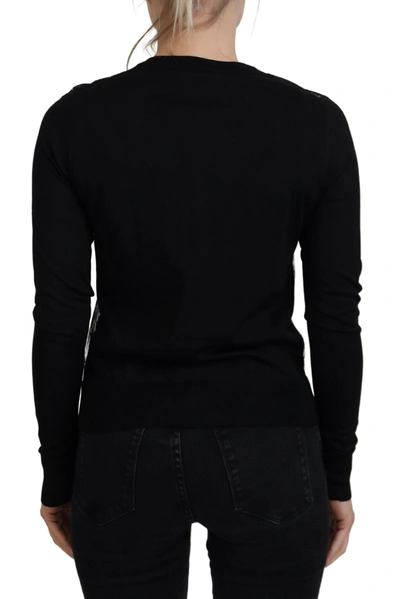 Dolce & Gabbana Black Floral Lace Button Cardigan Sweater In Black