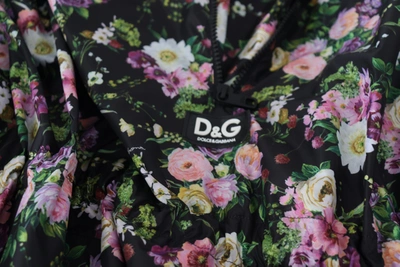Shop Dolce & Gabbana Elegant Floral Mini Dress With Logo Women's Detail In Black
