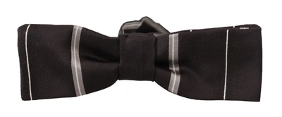Shop Dolce & Gabbana Elegant Silk Bow Tie In Black And Men's Grey