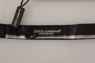 Shop Dolce & Gabbana Elegant Silk Bow Tie In Black And Men's Grey