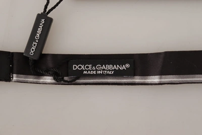 Dolce & Gabbana Black Grey Lining 100% Silk Neck Papillon Tie In Grey